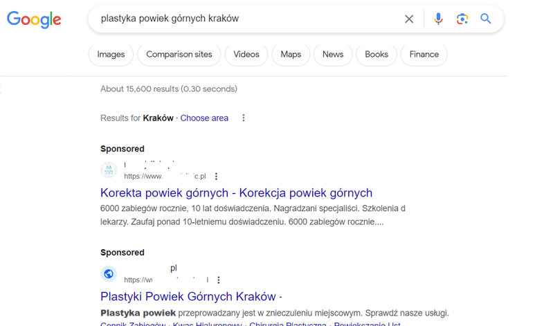 Przykładowa reklama w Google Ads