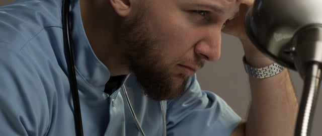 Student of medicine is studying for his exams